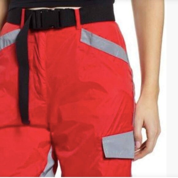 🦋  I AM GIA Halo Reflective Utility Red Pants - Red Cargo Pants - Festival - Picture 2 of 2